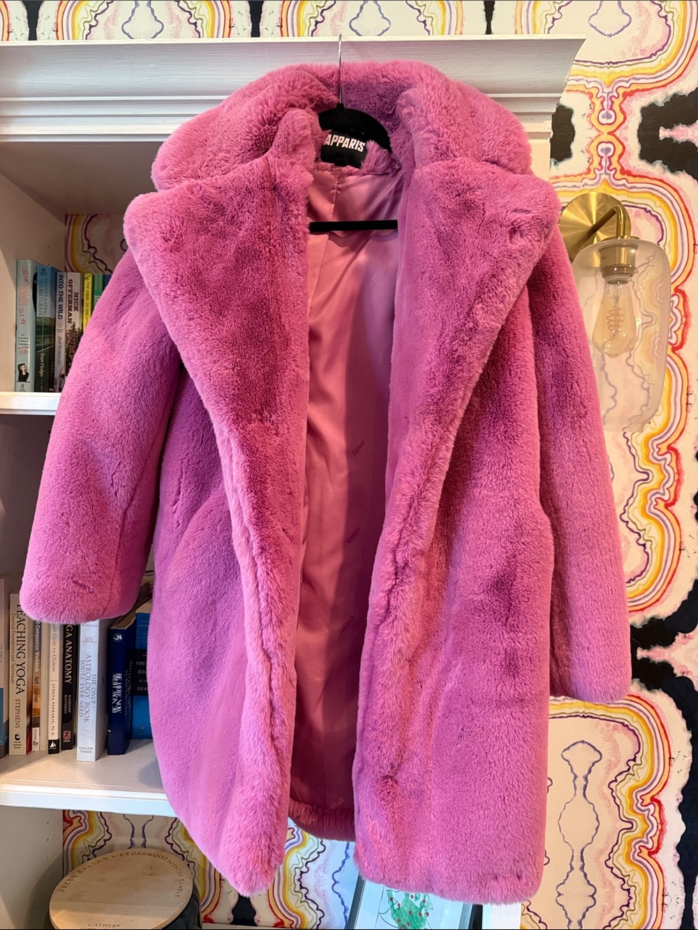 Apparis Pink Plush Faux-Fur Teddy Coat